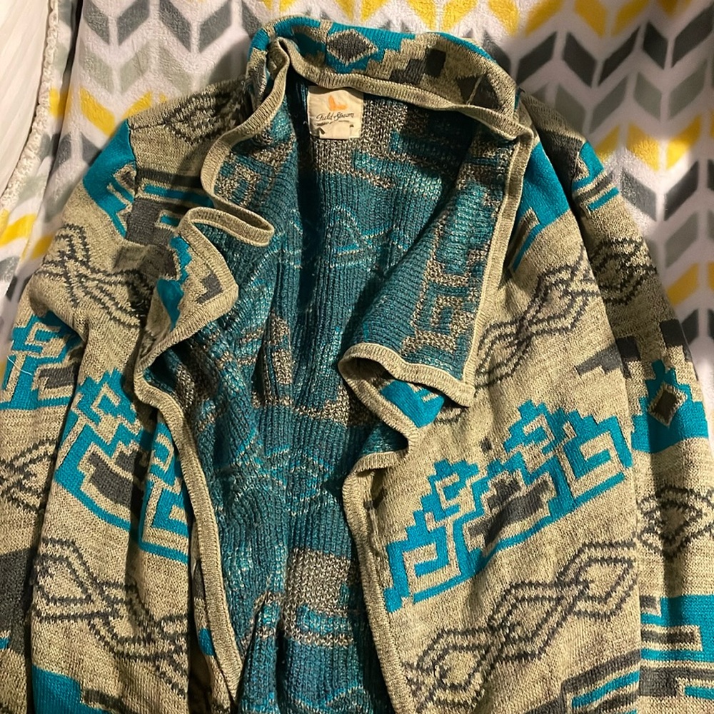 Field & Stream sweater. Medium length. Size small. Blue and grey